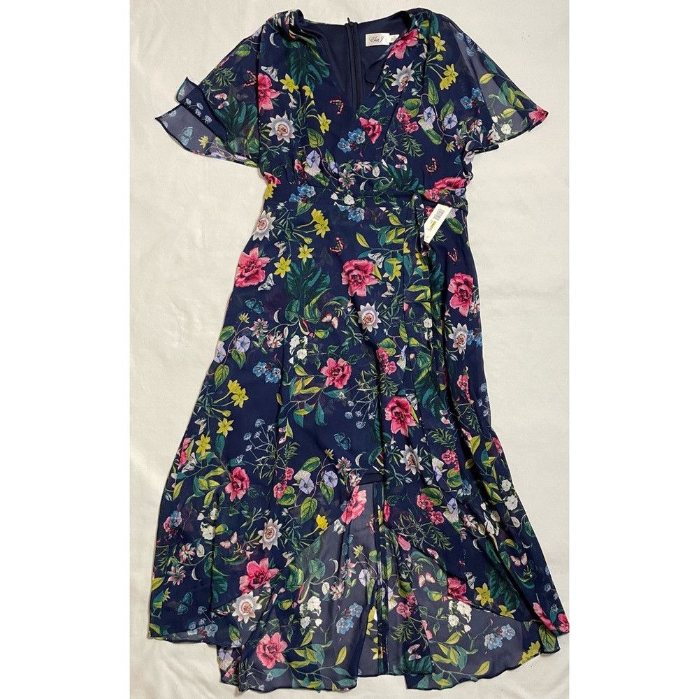Other NWT New $168 Eliza J ​Floral High Low Blue Dress Size 14 Size XL / US 12-14 / IT 48-50 - 5 Thumbnail