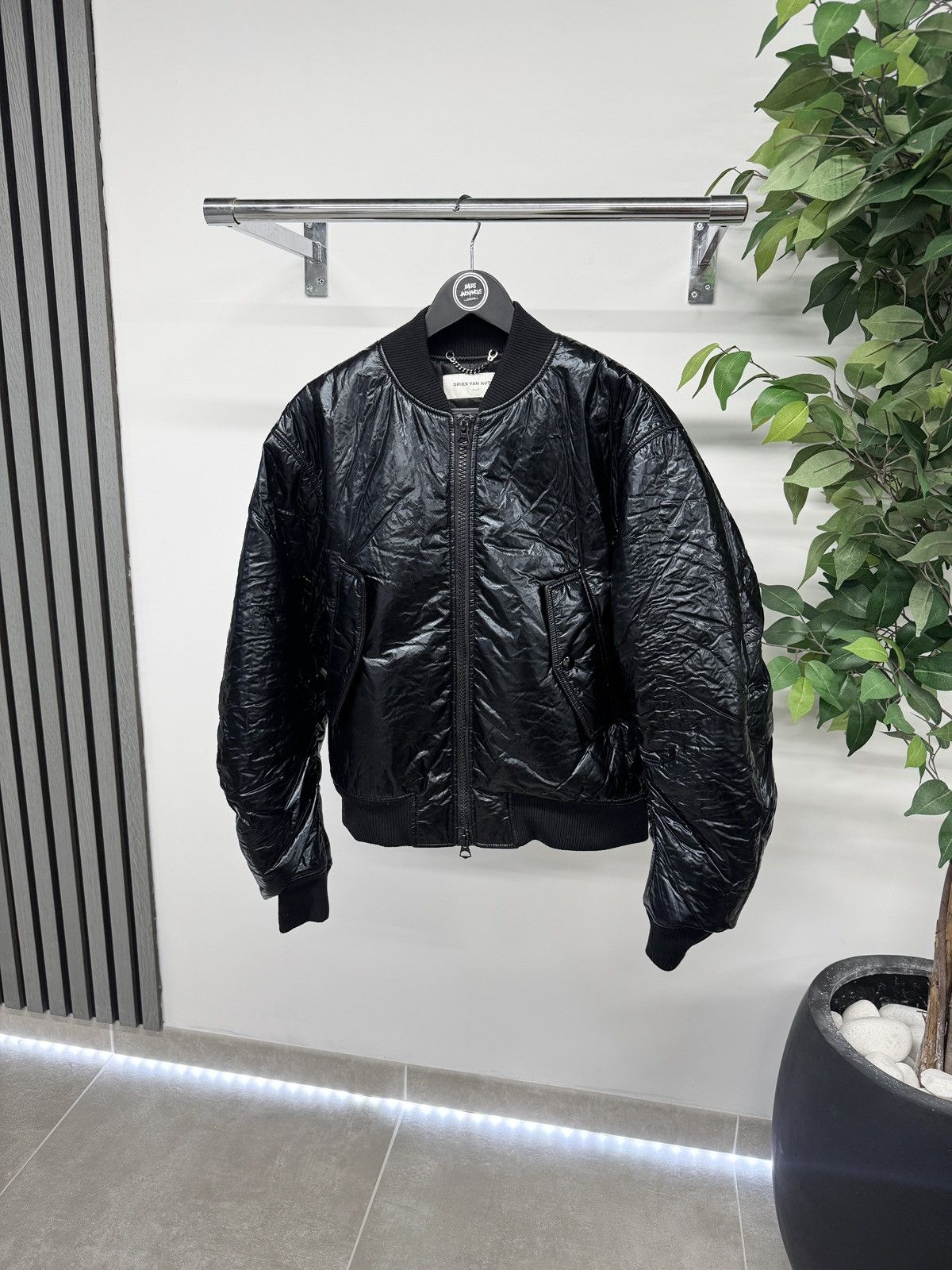 Dries Van Noten Dries Van Noten Vellow Crinkle Bomber Jacket Black RRP £1050 Size US S / EU 44-46 / 1 - 1 Thumbnail