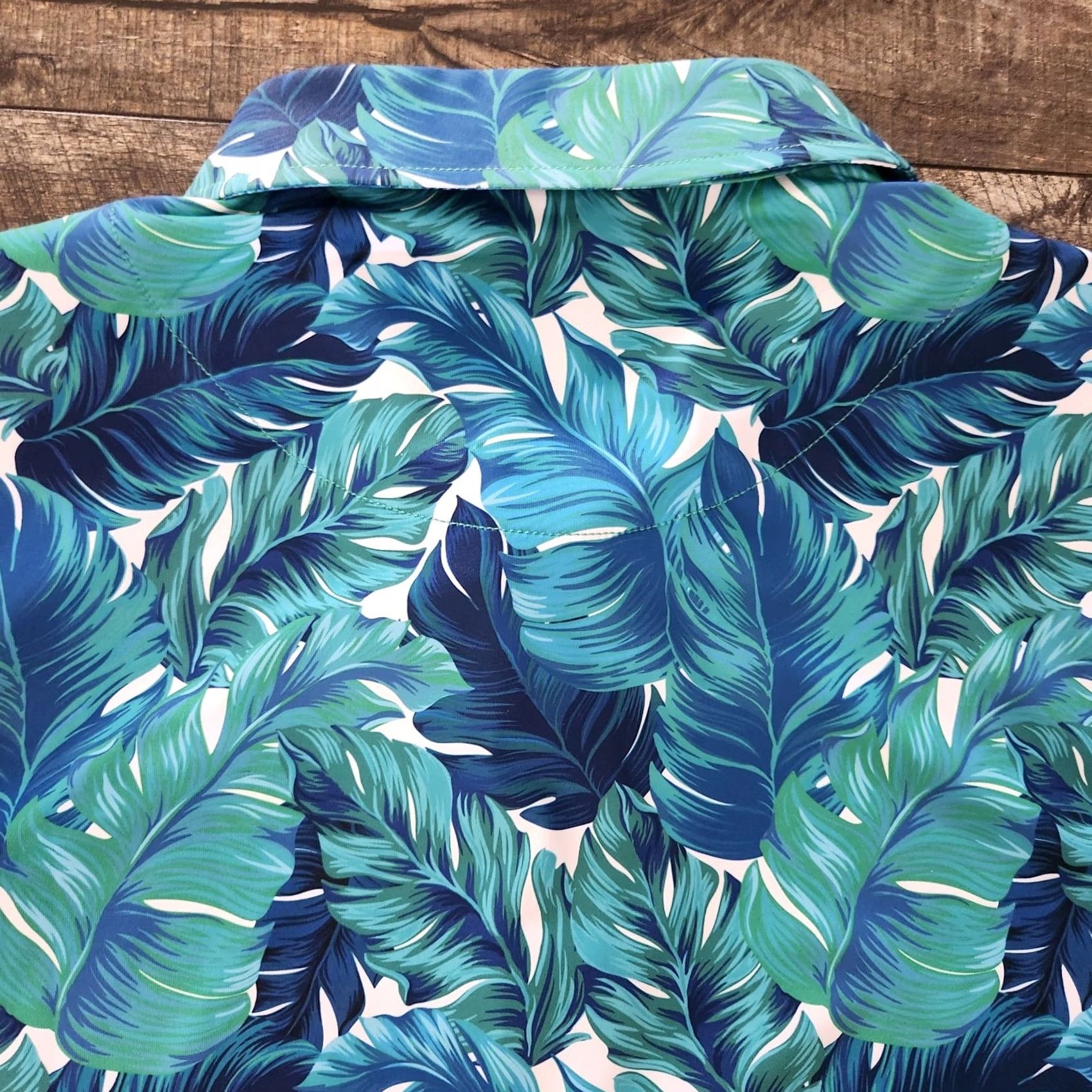 Vintage Hreski Polo Shirt Mens Large Blue Floral Palm AOP Golf Performance Size US L / EU 52-54 / 3 - 6 Thumbnail