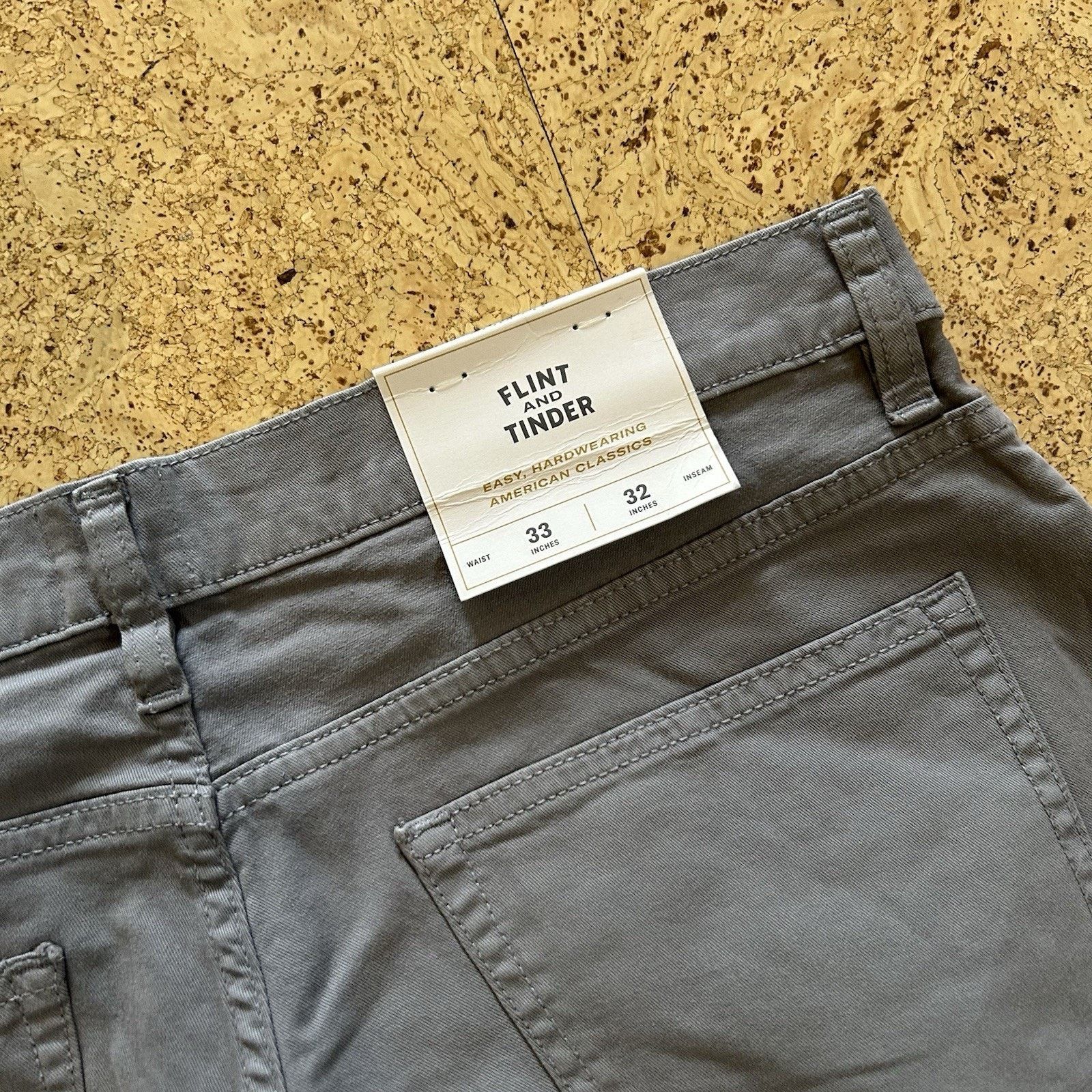 Flint And Tinder NEW Huckberry 365 Slim Fit Stretch Chino Pants 33x32 Size US 33 - 5 Thumbnail