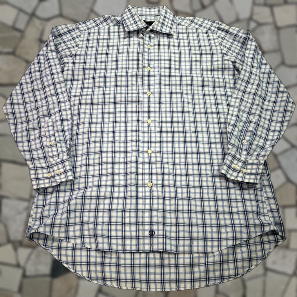 David Donahue David Donahue Button Up Shirt Men 15.5 Blue White Striped  Cotton Classic Fit 90s Collared | Grailed