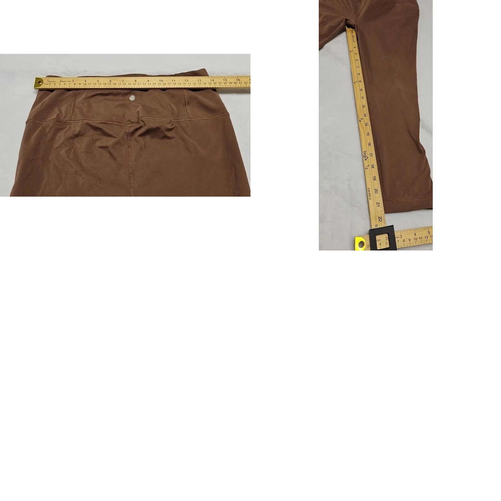 Vintage Yogalicious Lux Leggings Brown High Rise Stretch Ankle Athleisure Large Size 36" / US 14 / IT 50 - 8 Thumbnail