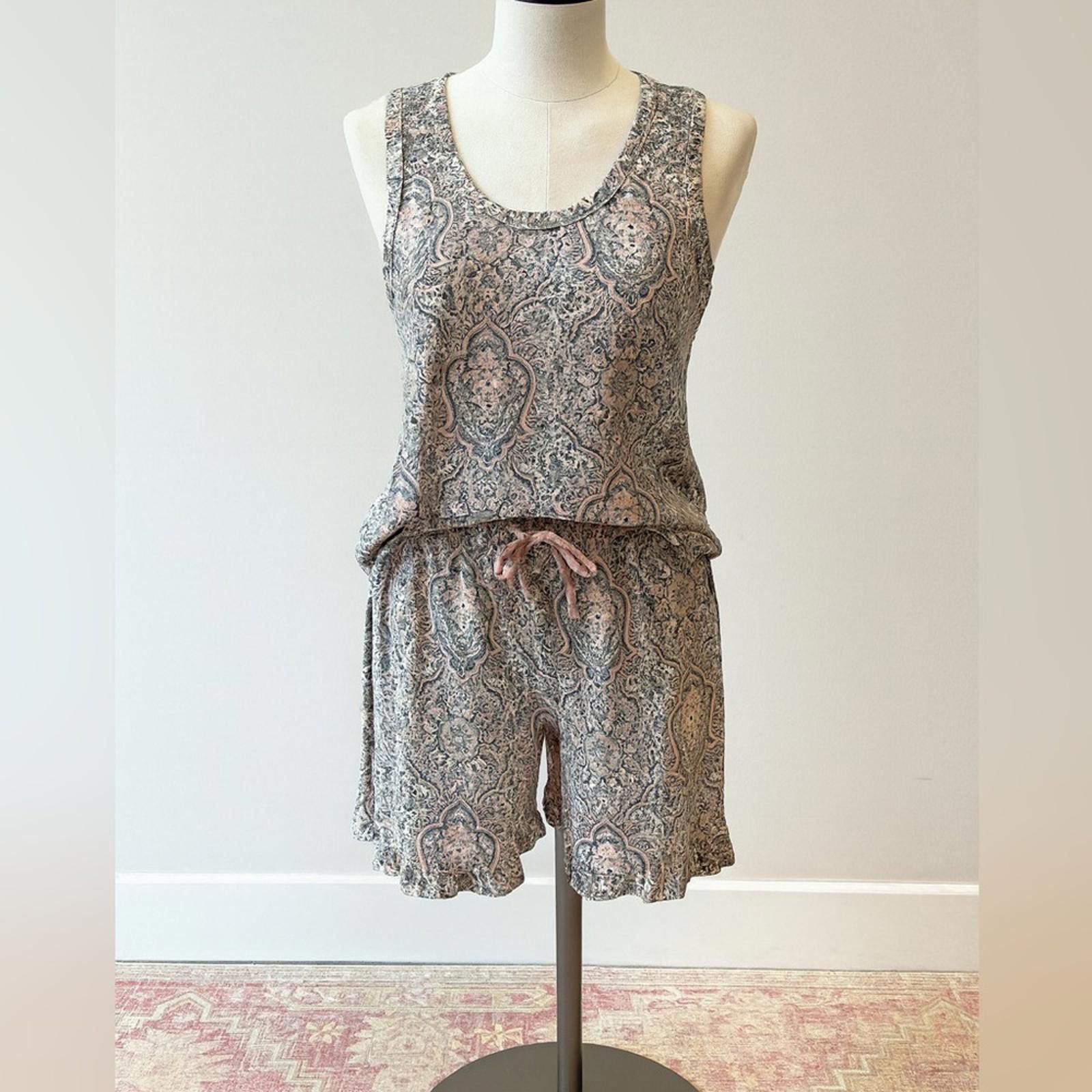 Other Ink & Ivy Large Soft Sleepwear Set Gray Pink Tank Shorts Size ONE SIZE - 1 Thumbnail