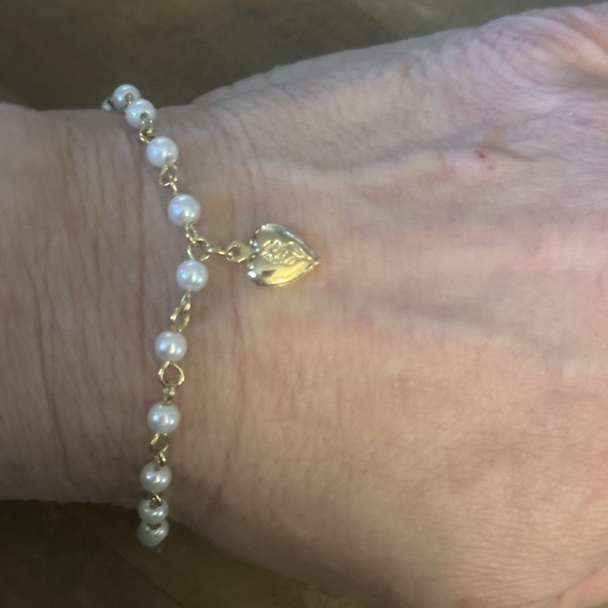 Vintage Vintage Claire’s pearl chain heart charm bracelet Size ONE SIZE - 3 Thumbnail
