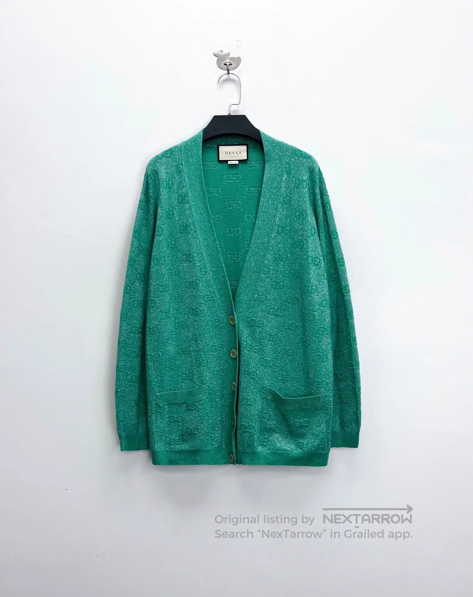 Gucci Guicci Green Glitter Knit Cardigan| Size US M / EU 48-50 / 2 - 1 Thumbnail