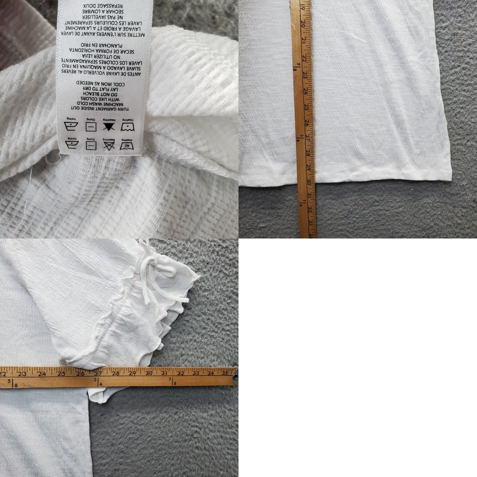 Avenue Avenue Blouse Top Womens 26/28 White V-Neck Ruffle Short Sleeve Pullover Size 4XL / US 24-26 - 8 Thumbnail