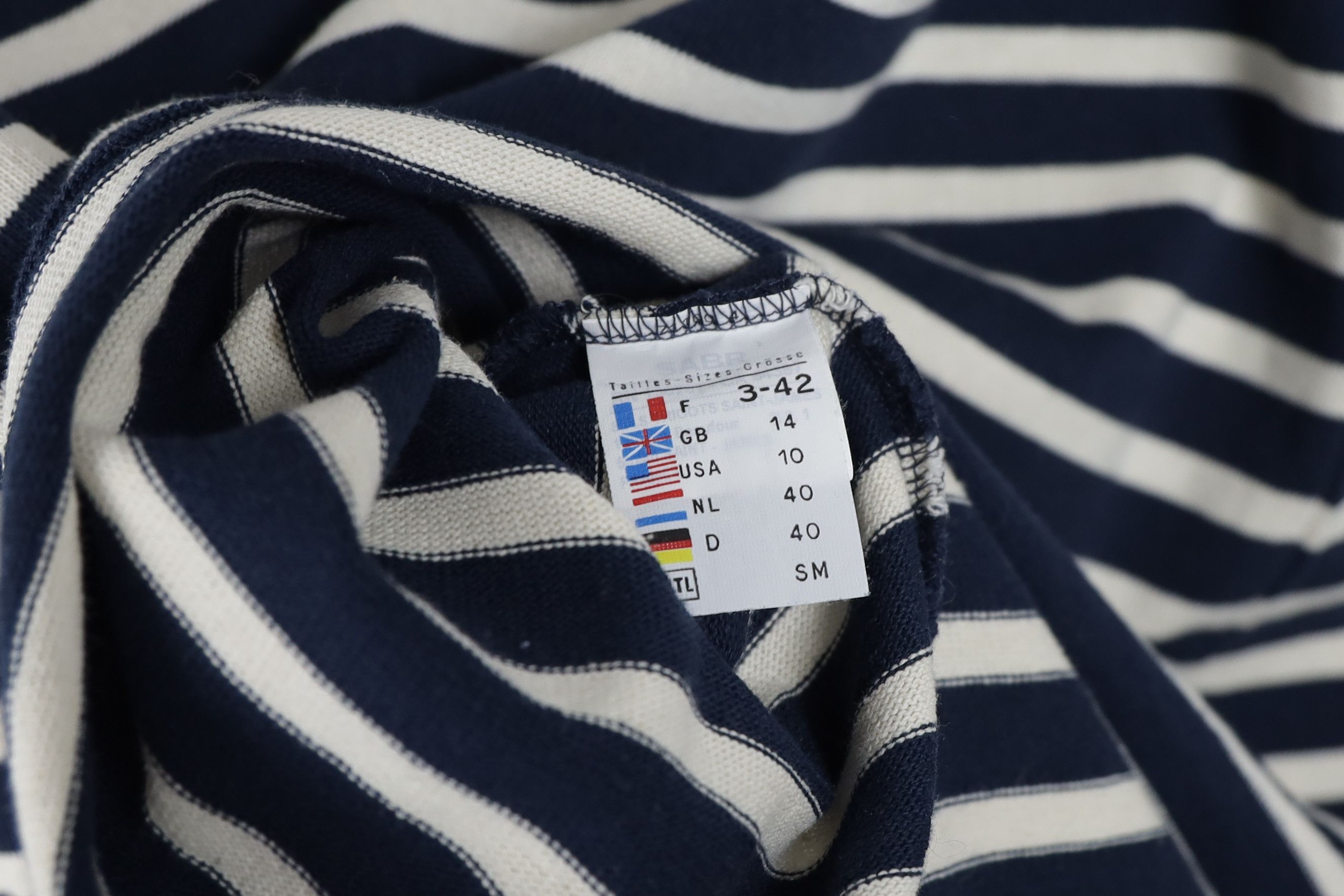 Saint James × Vintage Womens Saint James LAtelier Striped Breton LS T-shirt 90s NZ Size L / US 10 / IT 46 - 6 Thumbnail