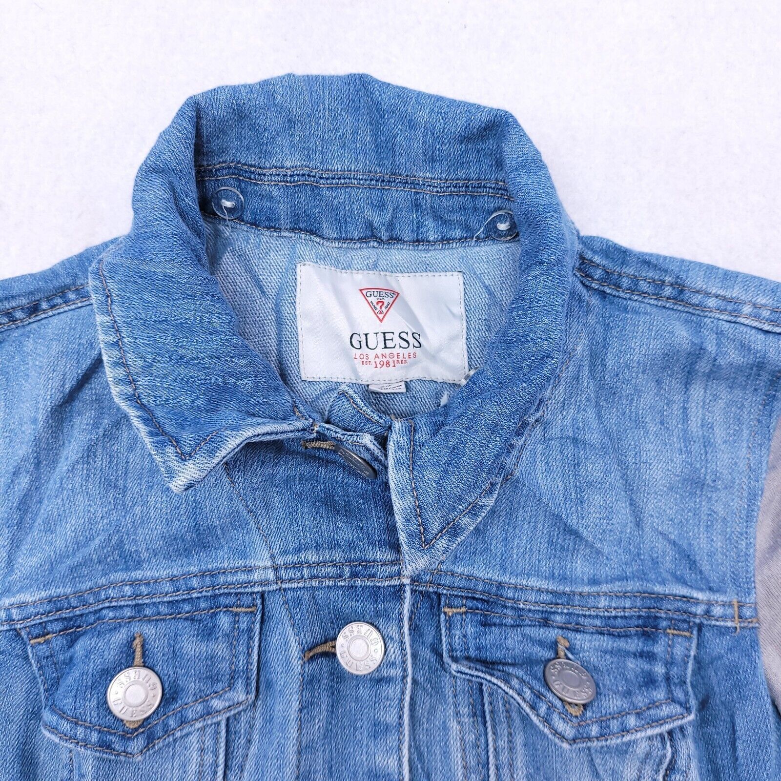 Guess Guess Button Up Casual Jean Jacket Womens Size Small S Blue Size S / US 4 / IT 40 - 1 Thumbnail