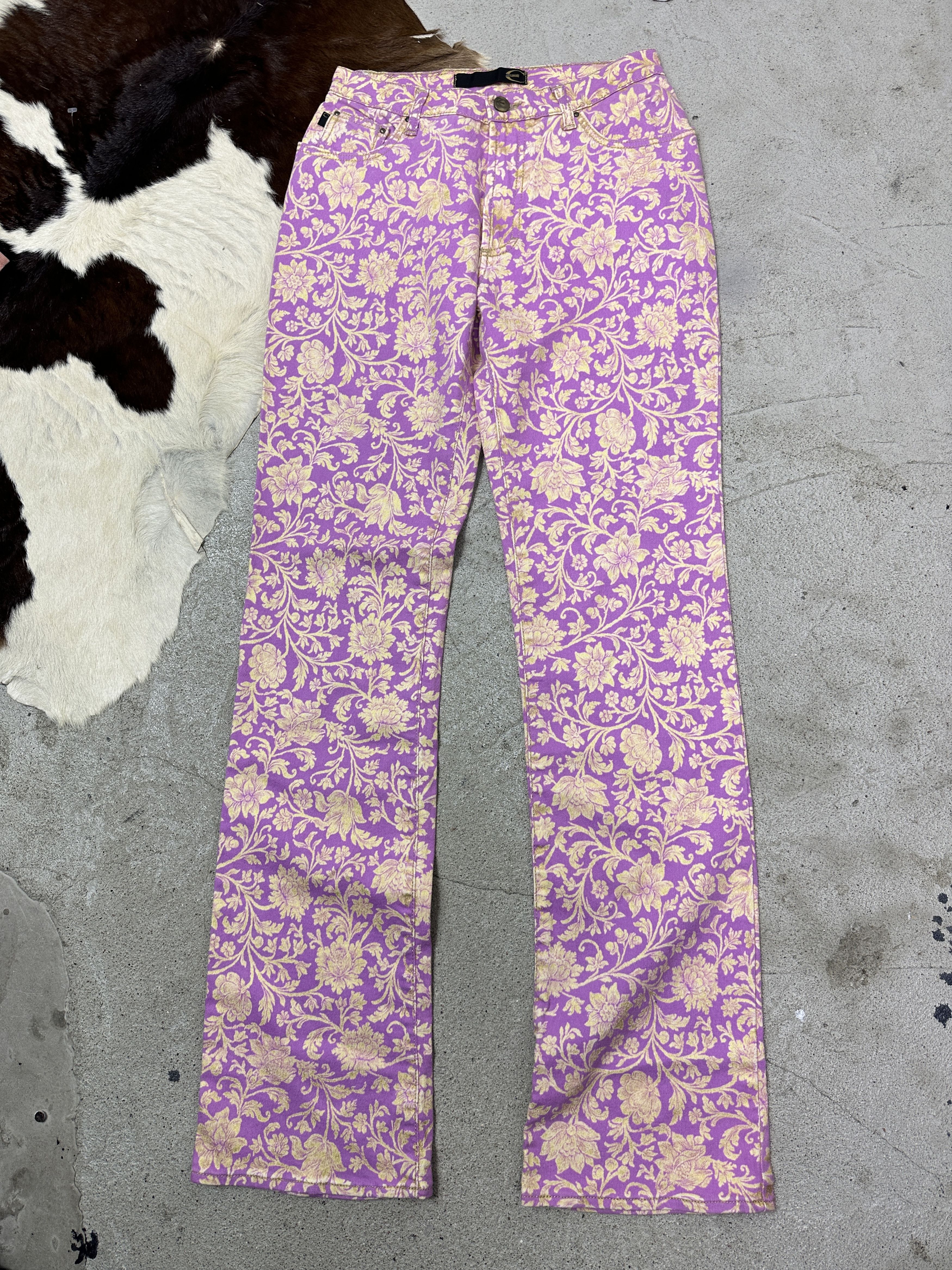 Roberto Cavalli Vintage Preppy Fullrpint Flowers Roberto Cavalli Pants 00s Size 25" / US 0 / IT 36 - 2 Thumbnail