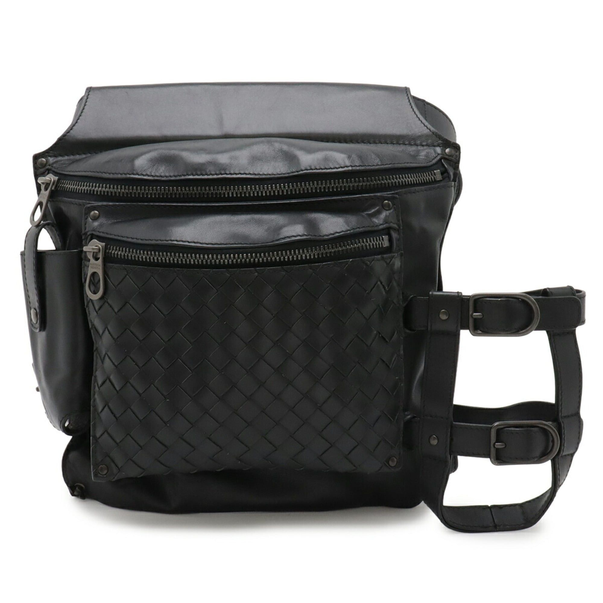 Bottega Veneta Bottega Veneta Intrecciato Waist Bag, Body Leather, Black, 121604 Size ONE SIZE - 1 Thumbnail
