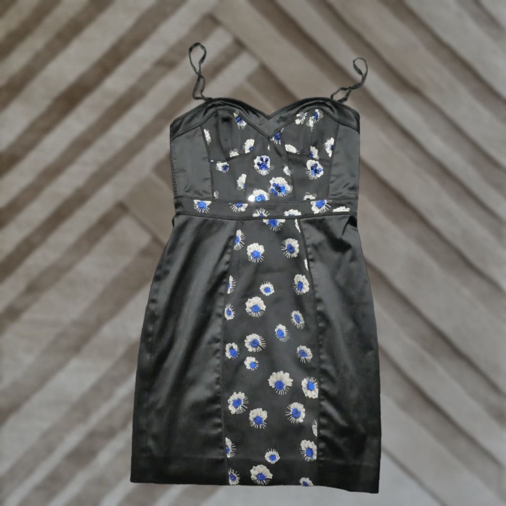 Rebecca Taylor **Womens Rebecca Taylor Fit & Flare Dress 4 Black Silk Floral Sequin** User: **Rebecca Taylor Womens Fit & Flare Dress 4 Black Silk Floral Sequin** Size S / US 4 / IT 40 - 1 Thumbnail