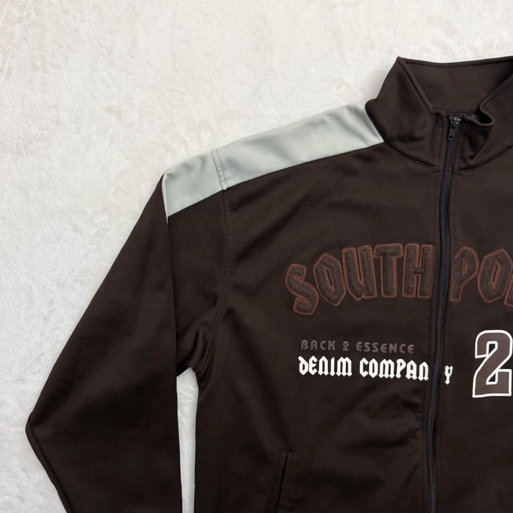 Southpole South Pole Track Jacket Men XL Brown Colorblock Full Zip with Pockets Athletic Size US XL / EU 56 / 4 - 5 Thumbnail