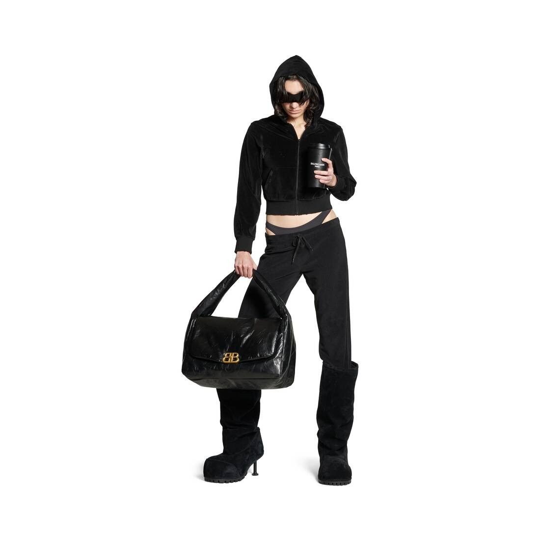 Balenciaga o1tr1nto1125 Size: OS / Monaco Large Sling Bag in Black Size ONE SIZE - 2 Thumbnail