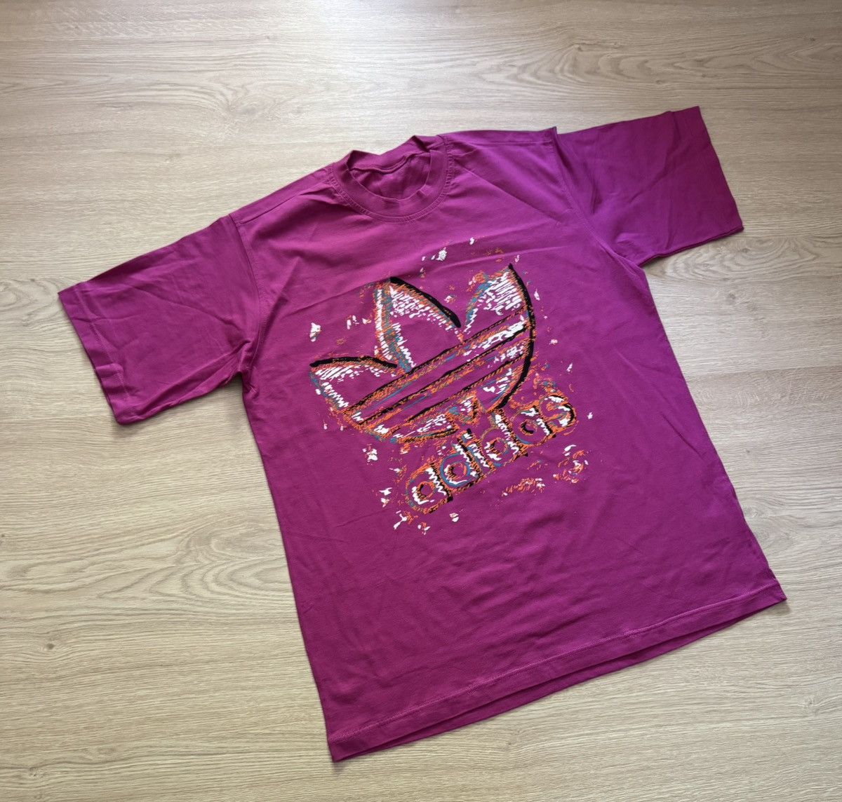 Vintage Vintage 90’s Adidas Originals Purple T-Shirt Size US S / EU 44-46 / 1 - 1 Thumbnail