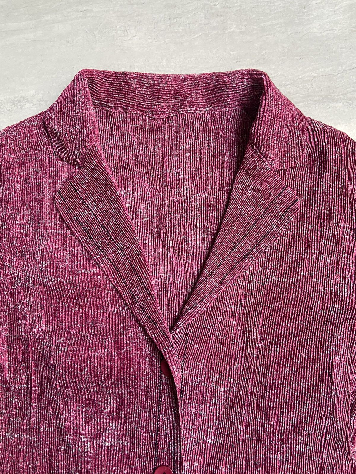 Designer × Japanese Brand COLLINEJARDIN Pink Pleats Blazers Size XS / US 0-2 / IT 36-38 - 14 Thumbnail
