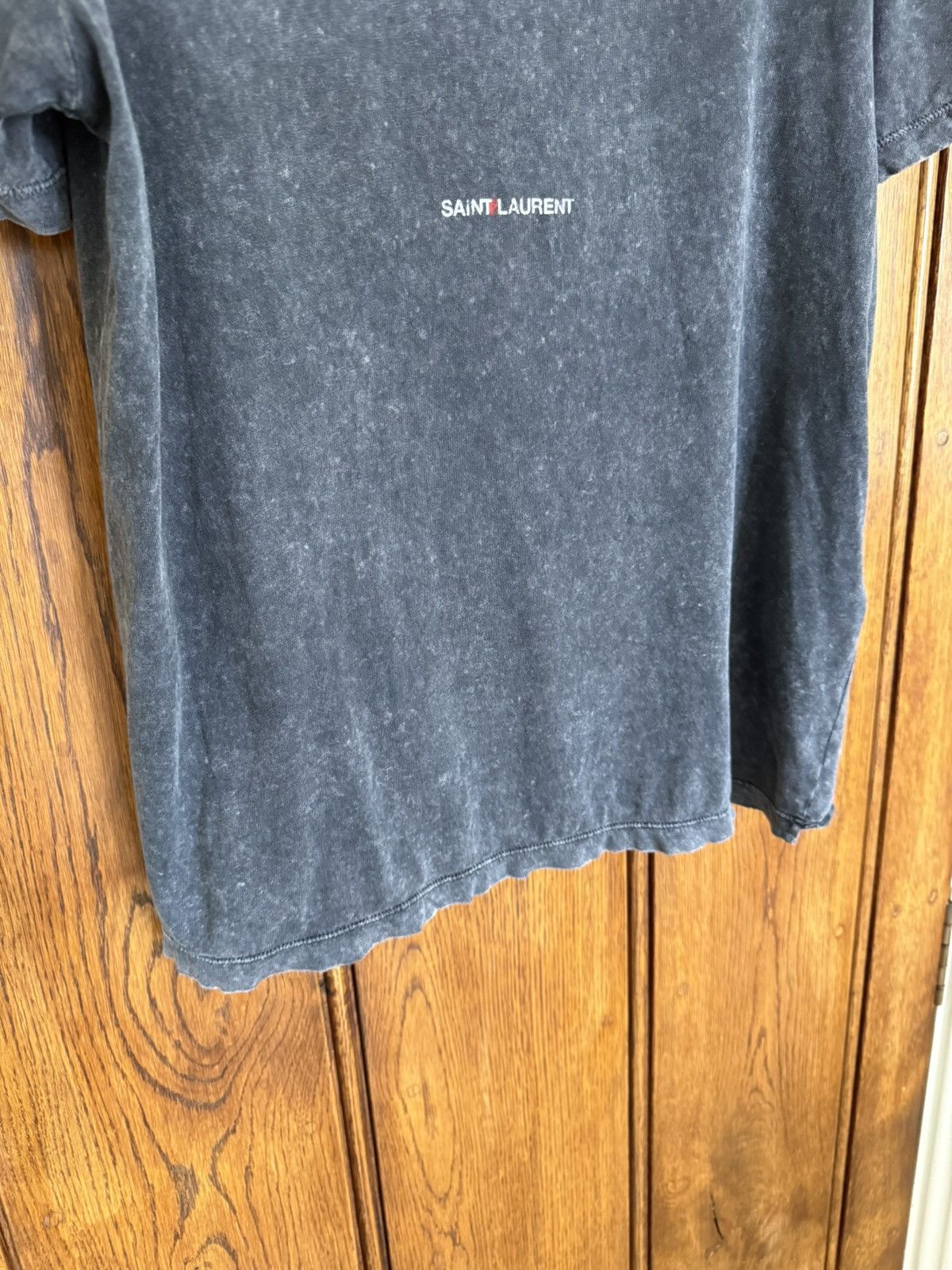 Saint Laurent Paris SS19 Saint Laurent Rive Gauche logo acid wash T shirt grail Size US S / EU 44-46 / 1 - 12 Thumbnail