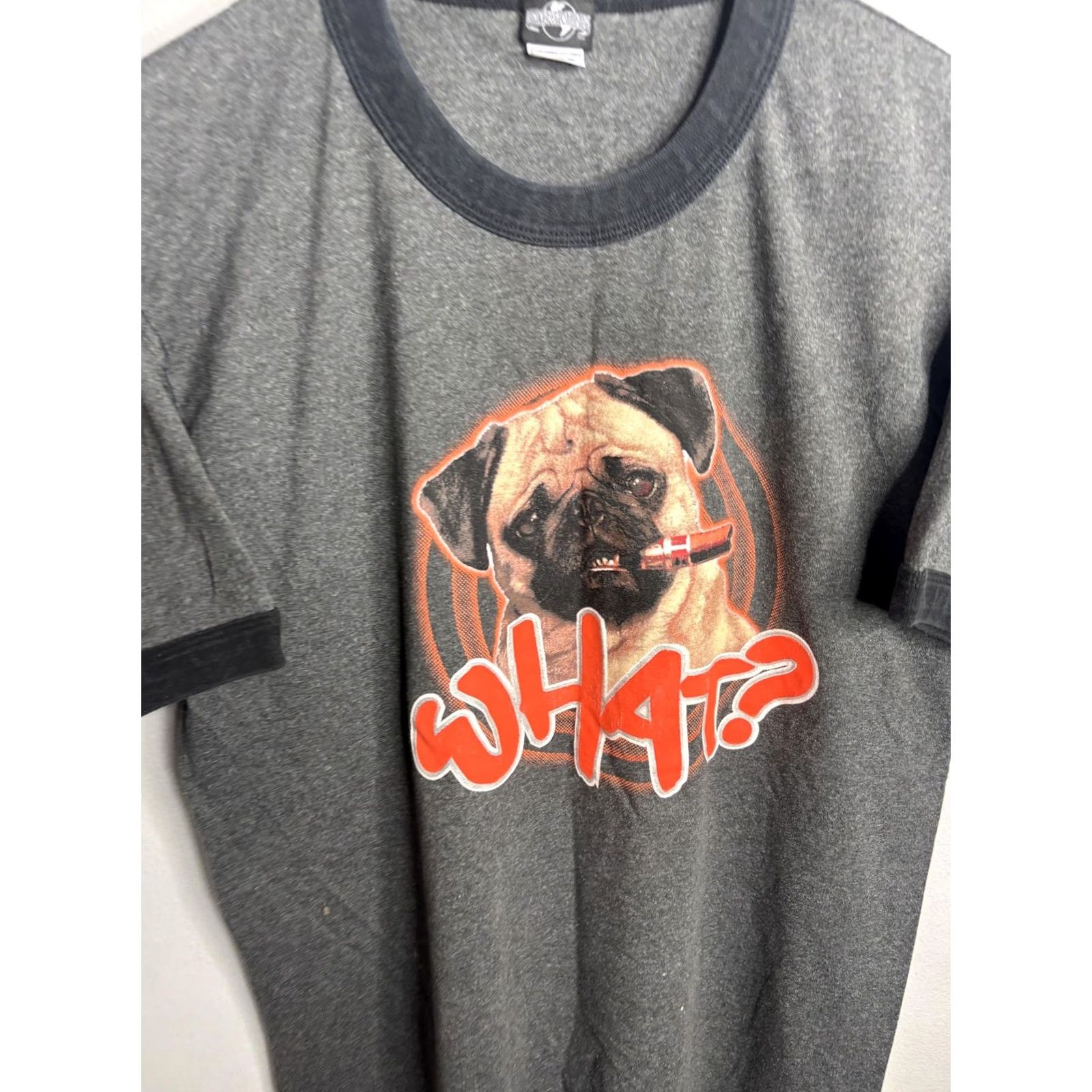 Vintage VINTAGE Universal Studios Shirt Mens Large Gray Pug Dog What Graphic 90s Tee Size US M / EU 48-50 / 2 - 2 Thumbnail