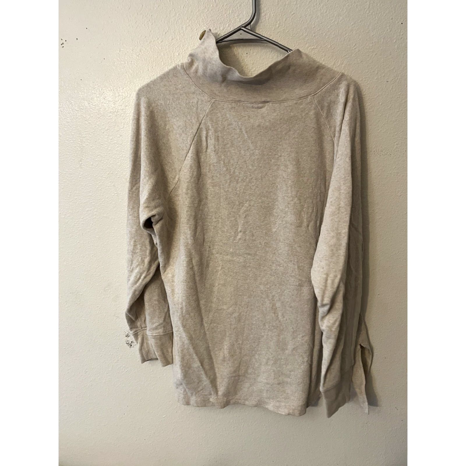 J.Crew J.Crew Sweatshirt Tunic Shirt Female Beige Size M Button Collar Fleece Cotton Blend Casual Vintage No (adjusted) Size M / US 6-8 / IT 42-44 - 3 Thumbnail