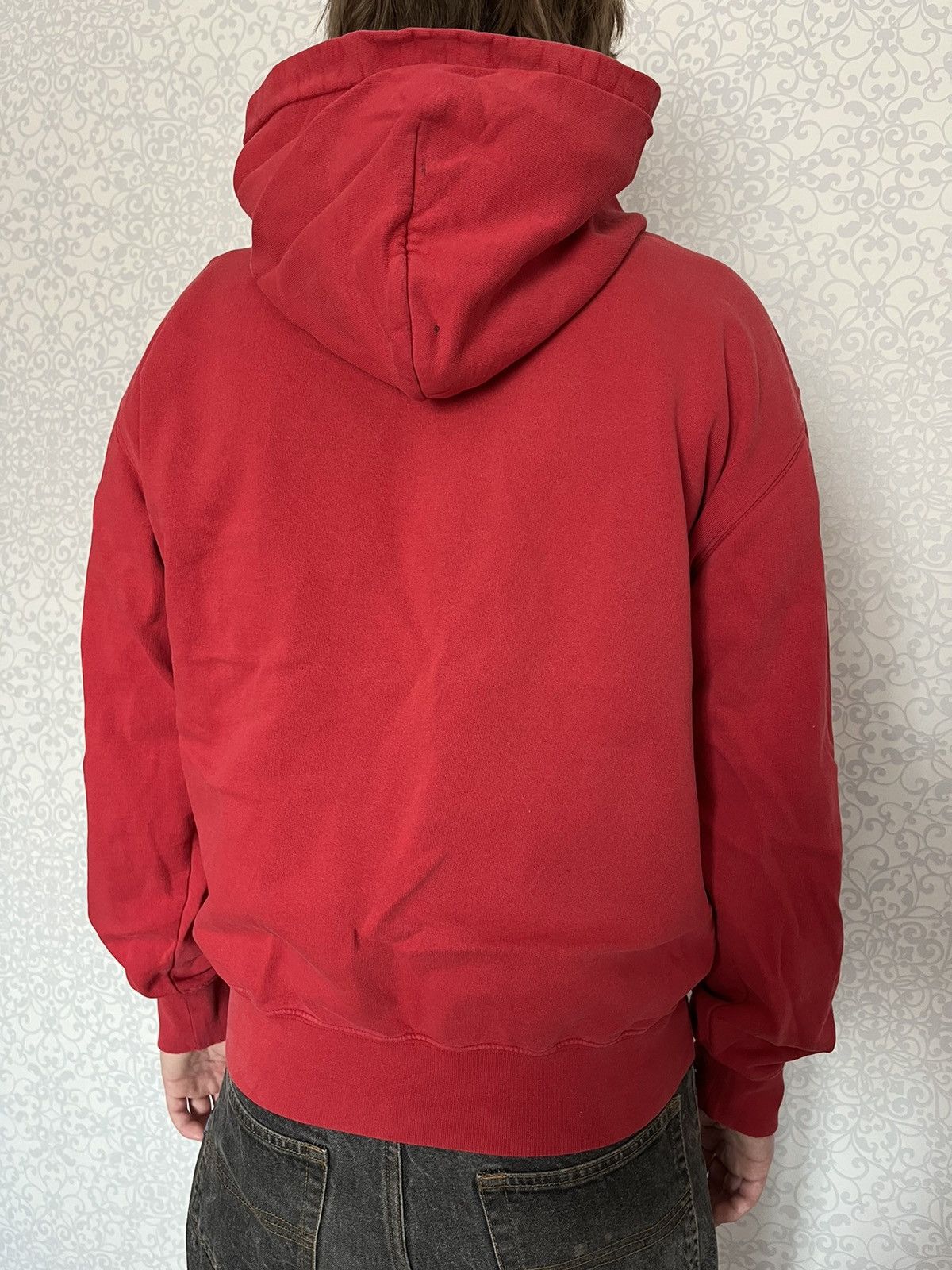 Carhartt × Vintage Vintage 90s Carhartt Men Distressed Red Logo Hoodie Size US L / EU 52-54 / 3 - 11 Thumbnail