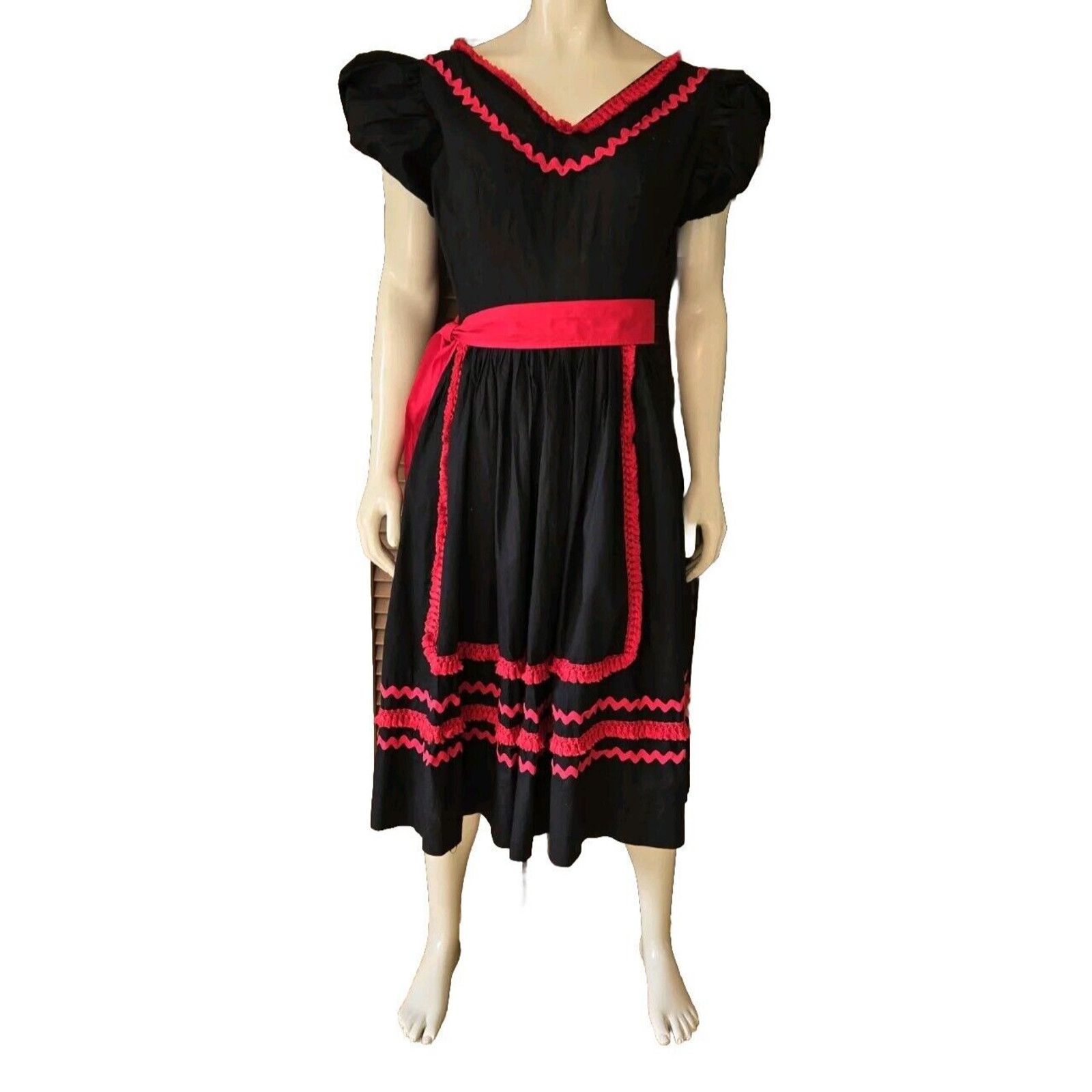 & Other Stories Antique Square Dancing Rockabilly Flare Spanish Style Dress Size S / US 4 / IT 40 - 4 Thumbnail