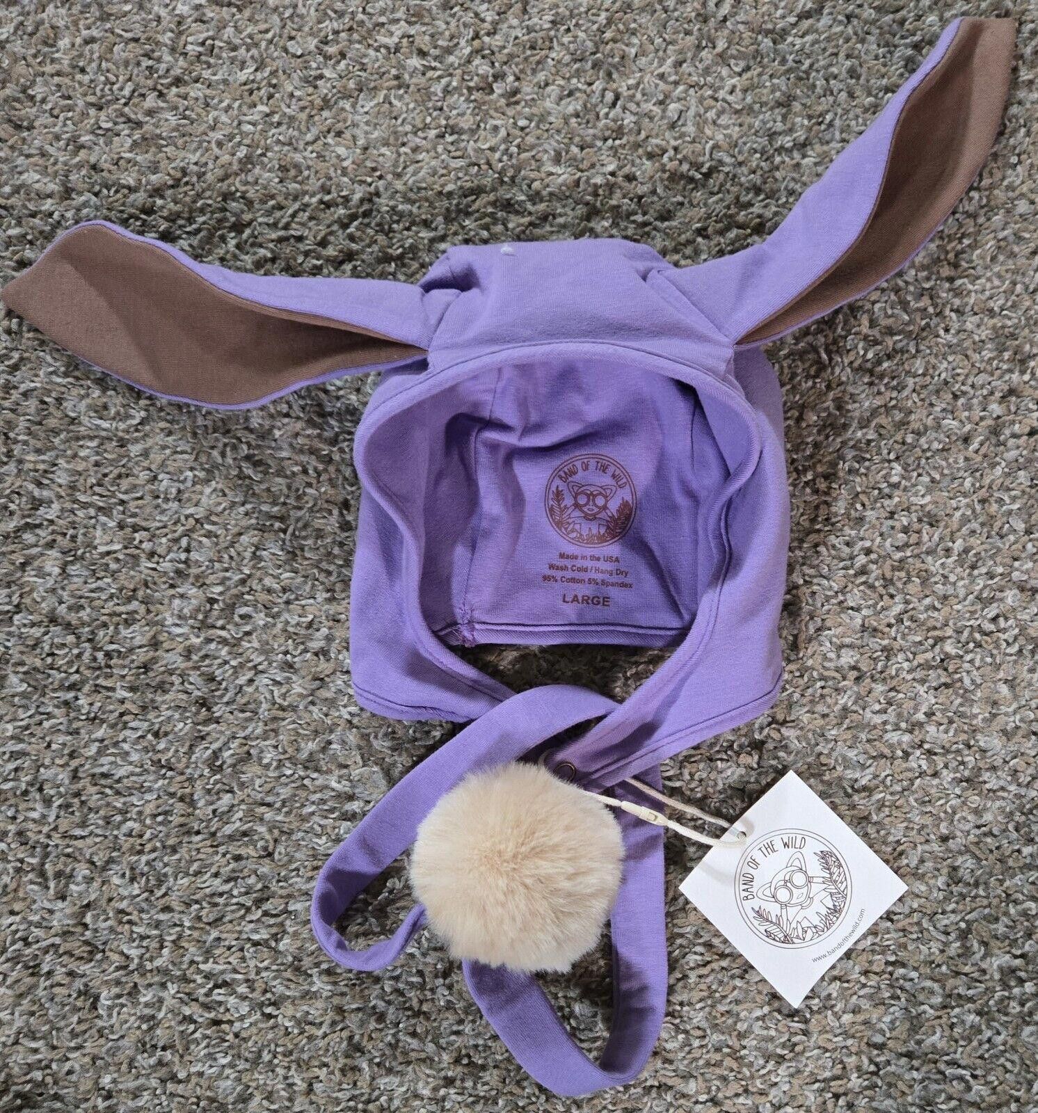 Designer Band Of The Wild Purple Bunny Hat And Fluffy Tail With Tags Size ONE SIZE - 1 Thumbnail