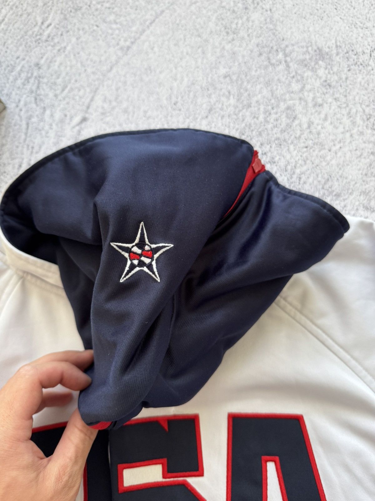 NBA × Reebok × Vintage 2004 TEAM USA BASKETBALL OLYMPIC DREAM TEAM WARM UP HOODIE Size US L / EU 52-54 / 3 - 7 Thumbnail