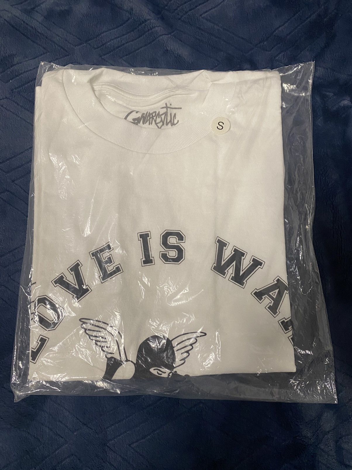 image of Gnarcotic Love Is War Angel Tee White / Black in Black/White, Men's (Size Small)