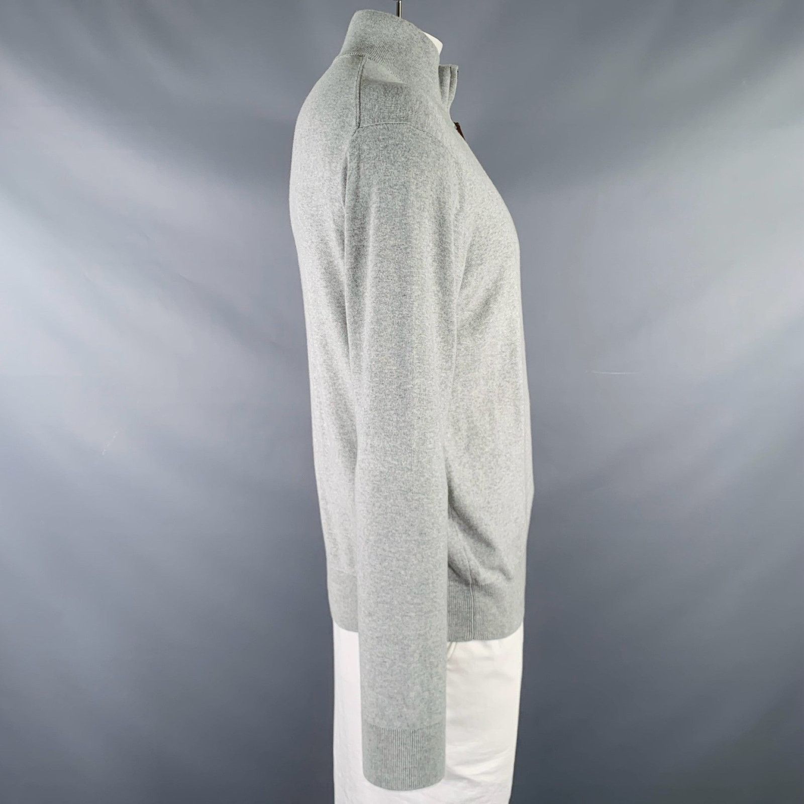 Polo Ralph Lauren Size L Grey Heather Cotton 1/4 Zip Pullover Size US L / EU 52-54 / 3 - 3 Thumbnail