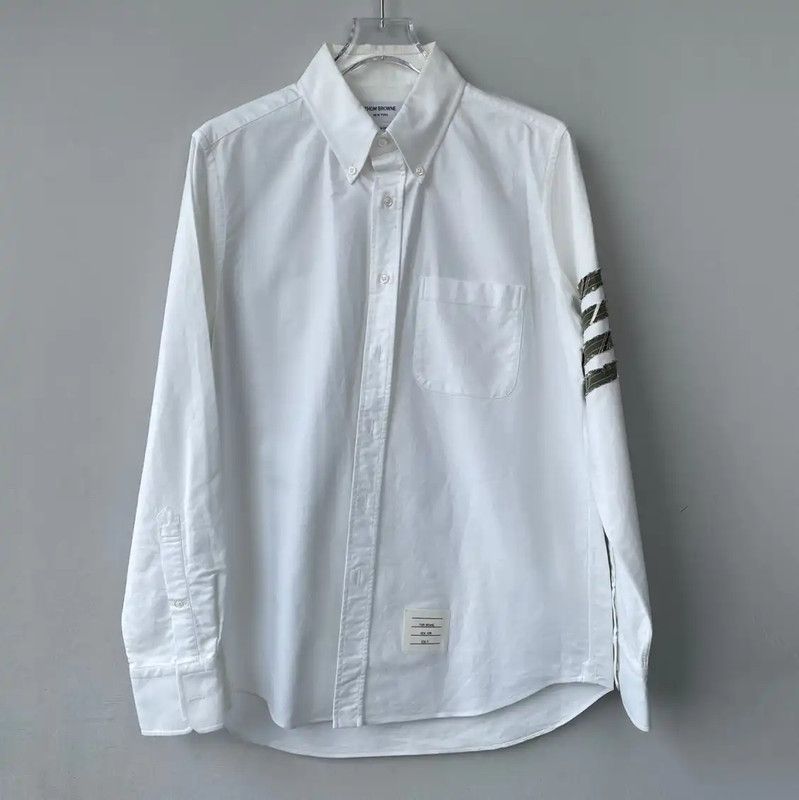 Thom Browne Thom Browne White Long Sleeve Shirt for Men 0089 Size US M / EU 48-50 / 2 - 1 Thumbnail