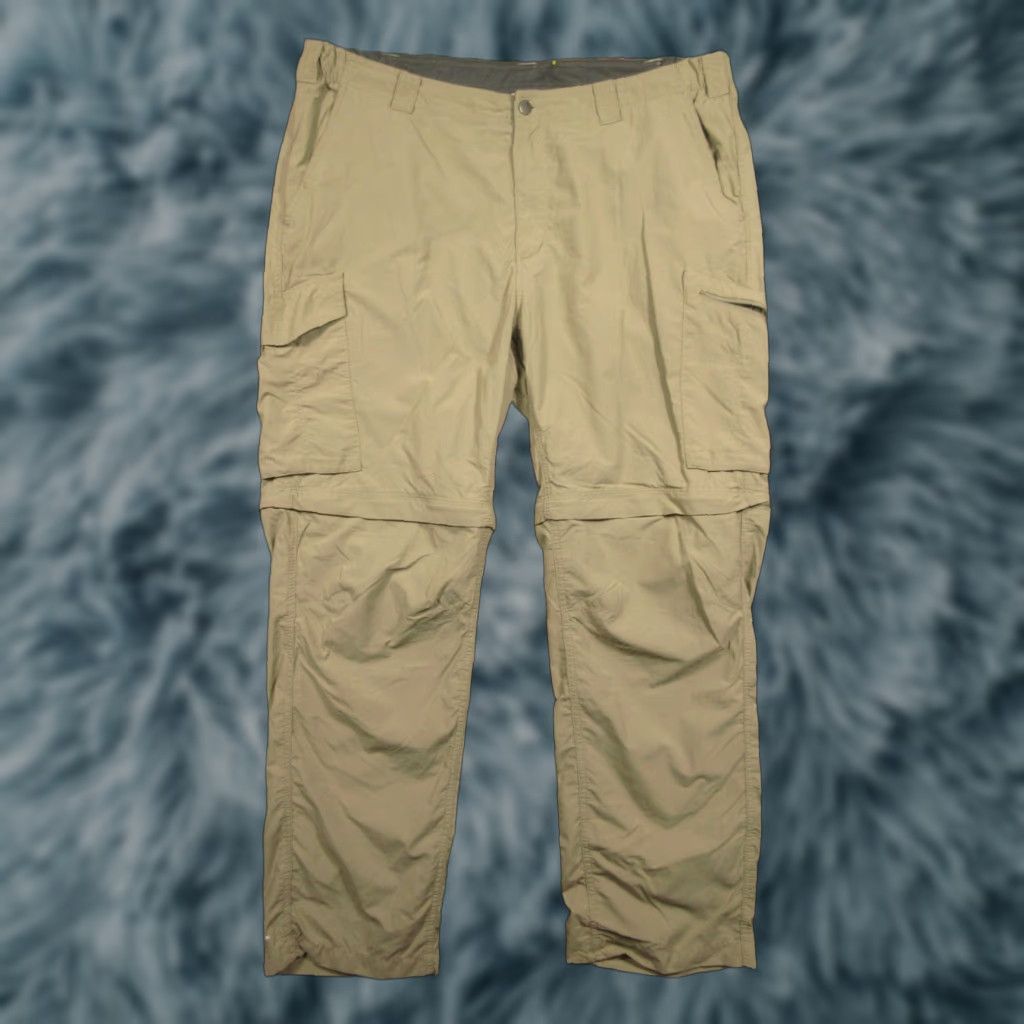 Vintage Columbia Convertible Cargo Pants Mens 42x32 Nylon Omni-Shade Lightweight Casual Travel Cargo Pocket Beige Solid Regular Mens Size US 42 / EU 58 - 1 Thumbnail