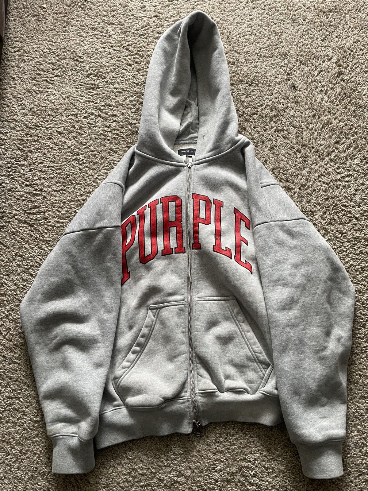 Purple Brand Purple Brand HWT Fleece Collegiate Zip Hoodie Size US S / EU 44-46 / 1 - 5 Thumbnail