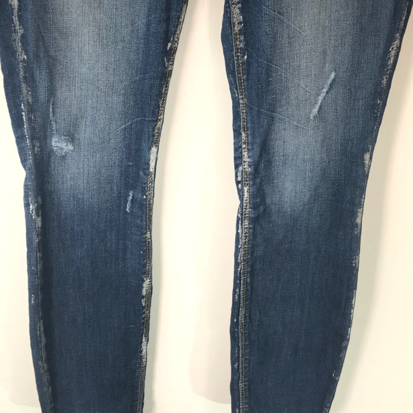 Express VINTAGE Express Womens Casual Regular Flat Front Distressed Blue Leggings Jeans Size 4 Size 27" / US 4 / IT 40 - 7 Thumbnail