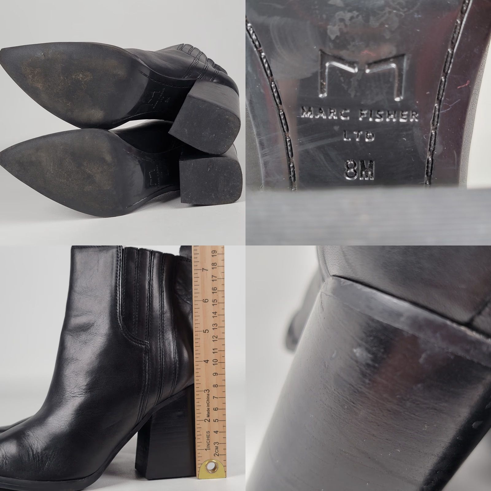 Marc Fisher Marc Fisher LTD OSHAY Black Leather Pointed Toe Bootie Women's Size 8M Size US 8 / IT 38 - 8 Thumbnail