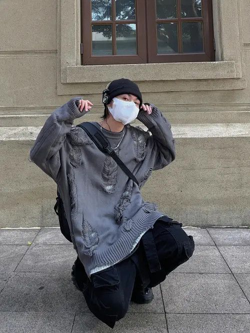Vintage Matsuoka x Kumi Stylish Distressed Oversized Sweater Size US L / EU 52-54 / 3 - 3 Thumbnail