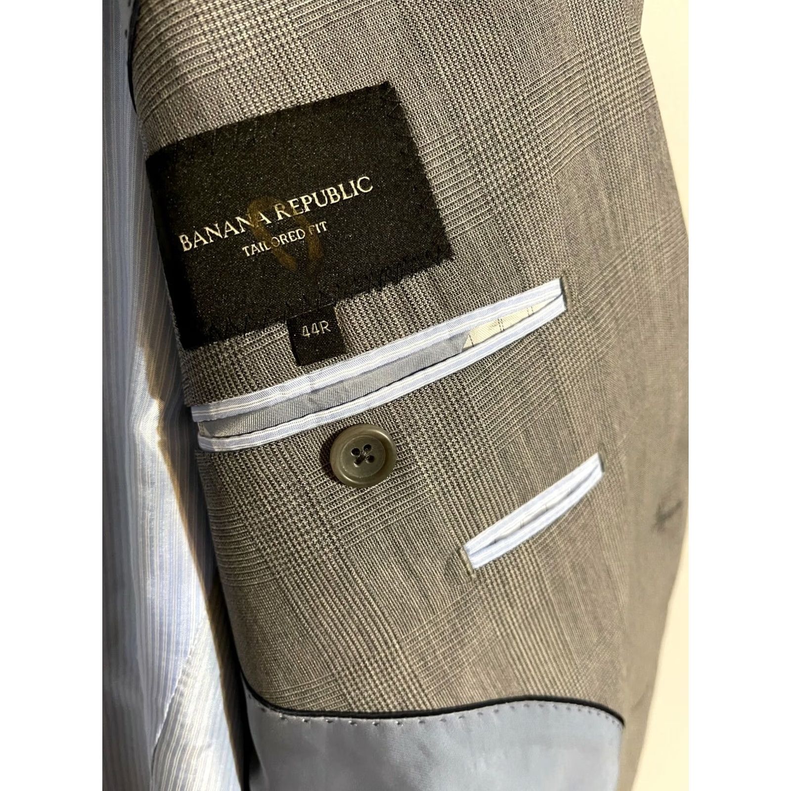 Banana Republic Banana Republic Tailored Fit Wool Light Gray Suit Coat Blazer Jacket Men's 44R Size 44R - 4 Thumbnail