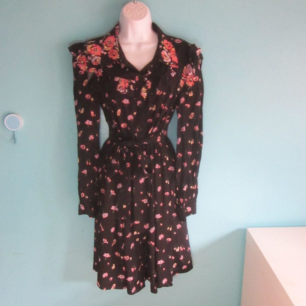 Jil Stuart Jill Stuart Women’s Size M Vintage 80’s Black Floral Midi Le Size M / US 6-8 / IT 42-44 - 1 Thumbnail