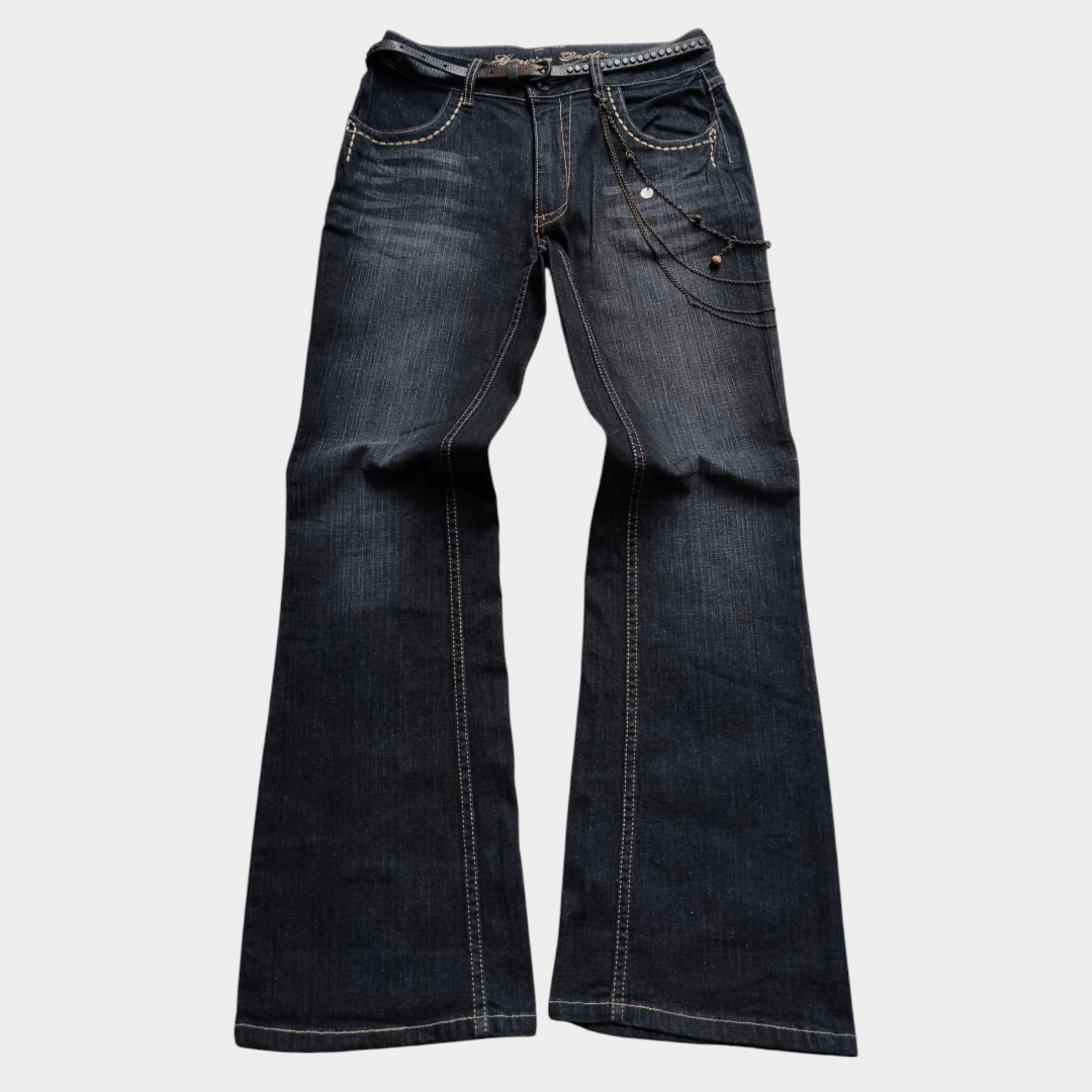 If Six Was Nine × Le Grande Bleu (L.G.B.) × Tornado Mart El Road mandala pattern flap pocket flared jean Size US 30 / EU 46 - 1 Thumbnail