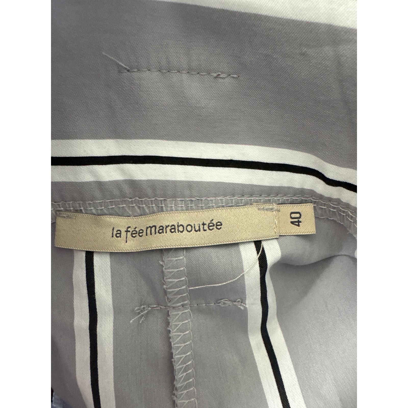 Other La Fee Maraboutee Striped High Rise Pants Gray Size 40 Size 30" / US 8 / IT 44 - 6 Thumbnail