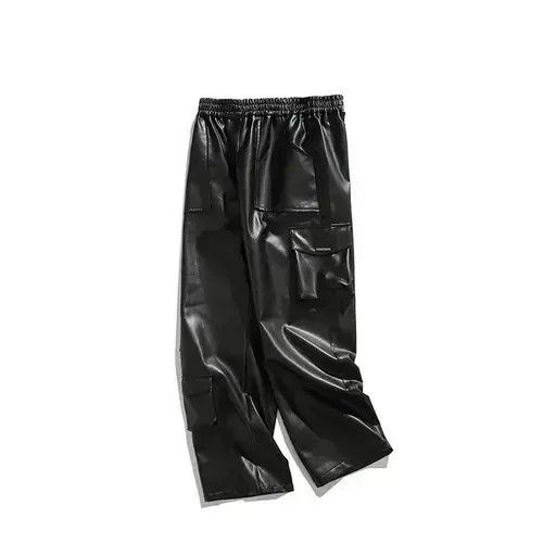 Jean Avant garde multi pocket cargo pu leather pants Size US 30 / EU 46 - 3 Thumbnail
