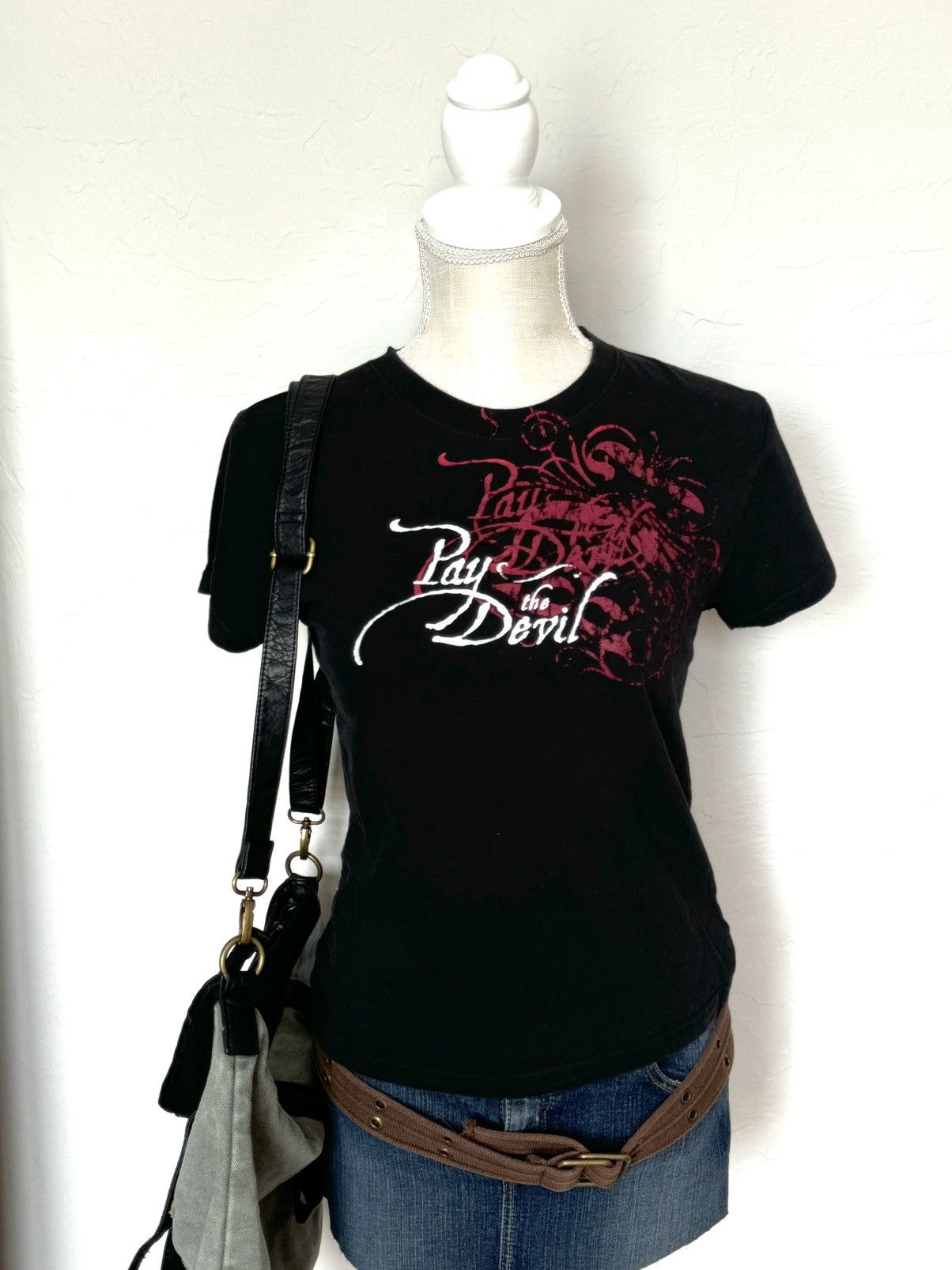 Anvil Anvil Pay The Devil Black Y2K Crew Gothic Womens Size Medium Size S / US 4 / IT 40 - 2 Thumbnail