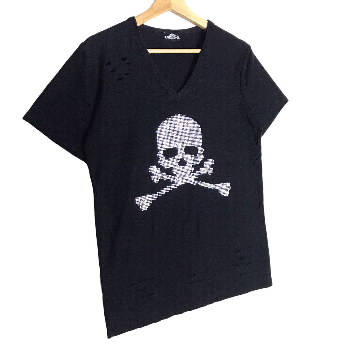 Japanese Brand Japanese Clothing Gothic Punk Skull Vneck Shirt Size US M / EU 48-50 / 2 - 4 Thumbnail