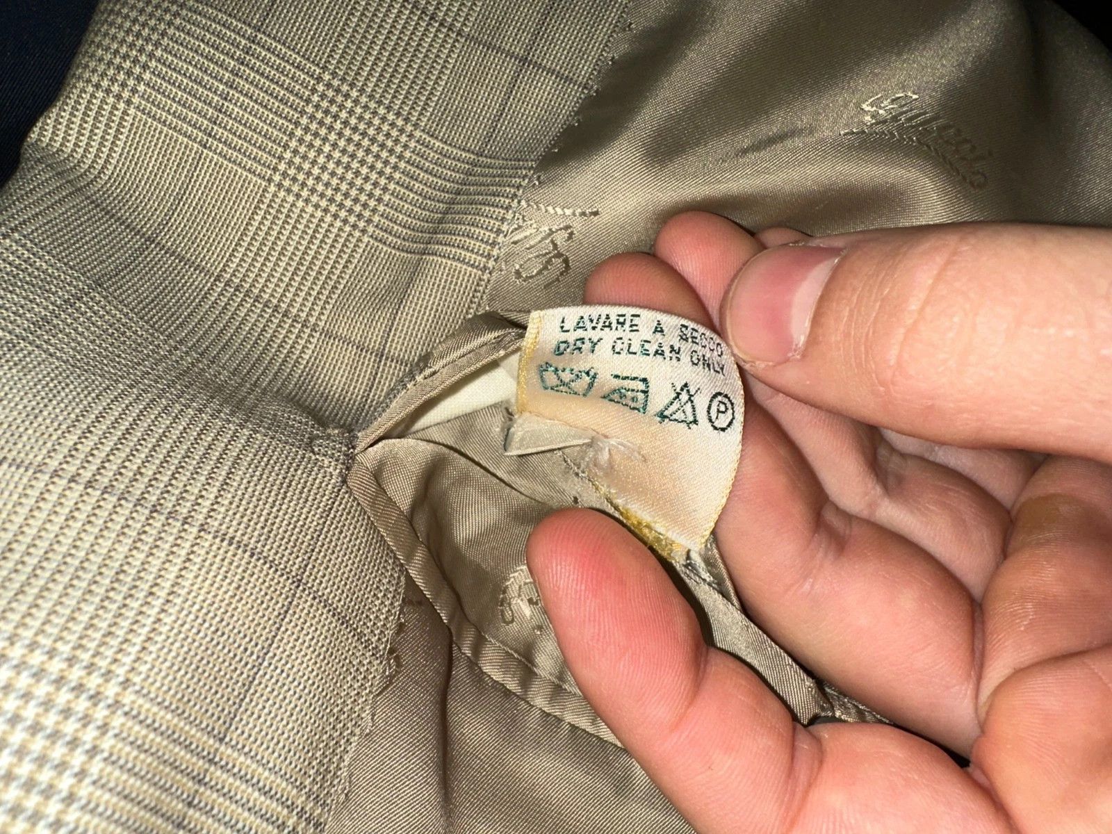 Gucci Gucci Vintage Blazer IT 46 Beige Glen Check 2-Button Size 46R - 13 Thumbnail