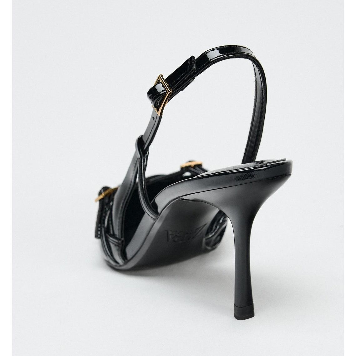 Zara Zara Black Pointed Toe Slingback Heels NWT Size US 7.5 / IT 37.5 - 18 Thumbnail