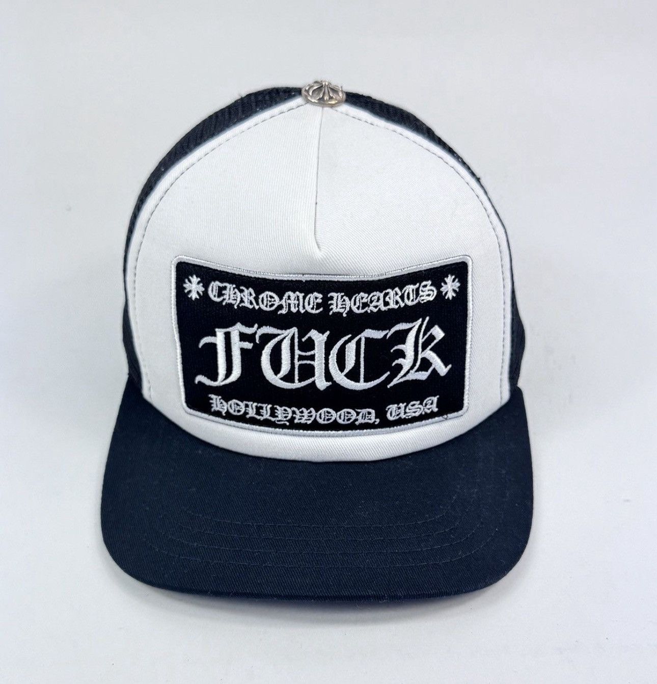 Chrome Hearts CH F**K HOLLYWOOD NAVY LOGO TRUCKER CAP Size ONE SIZE - 1 Thumbnail