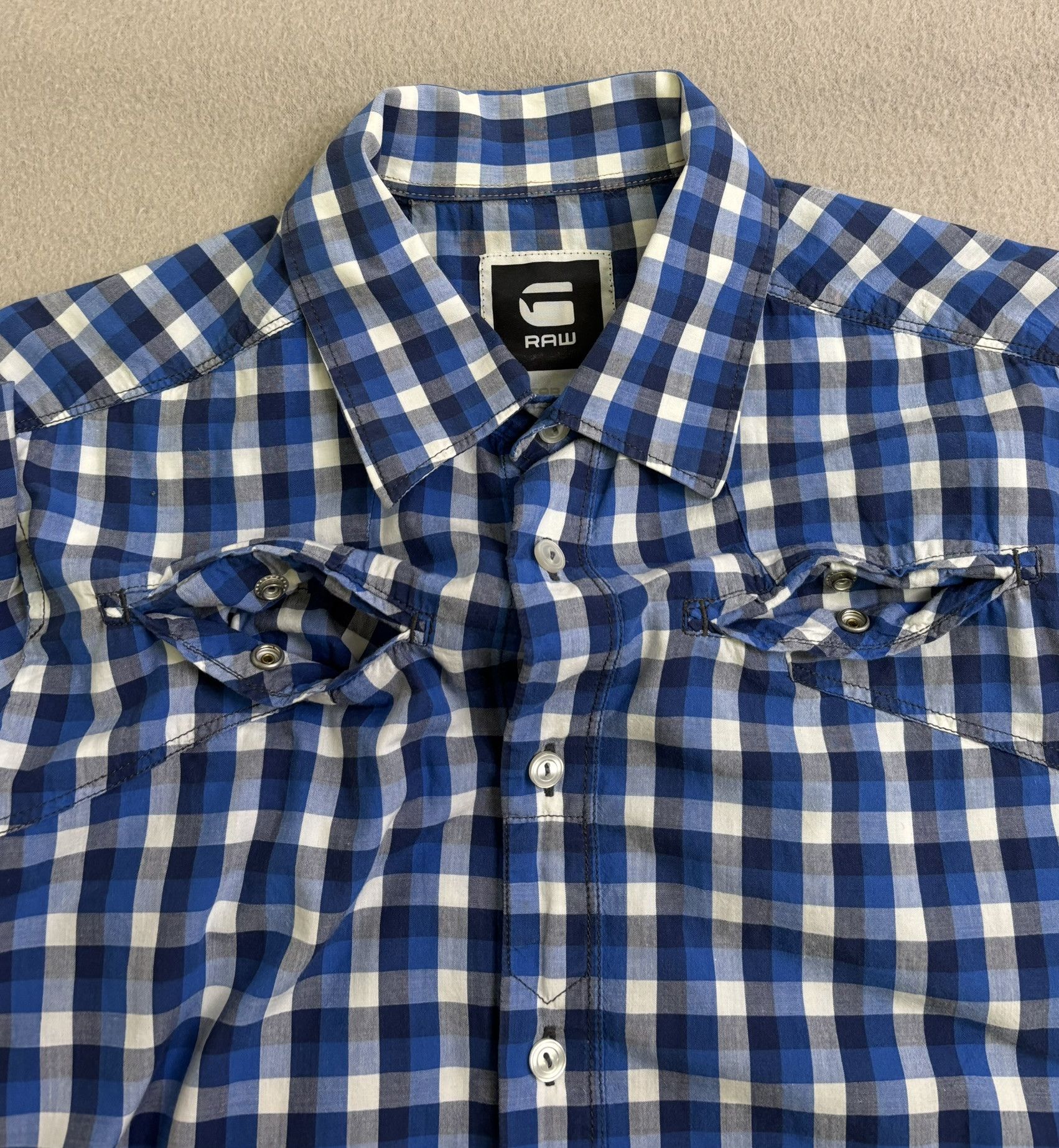 G-Star G Star Raw Shirt Medium blue white check Size US M / EU 48-50 / 2 - 9 Thumbnail