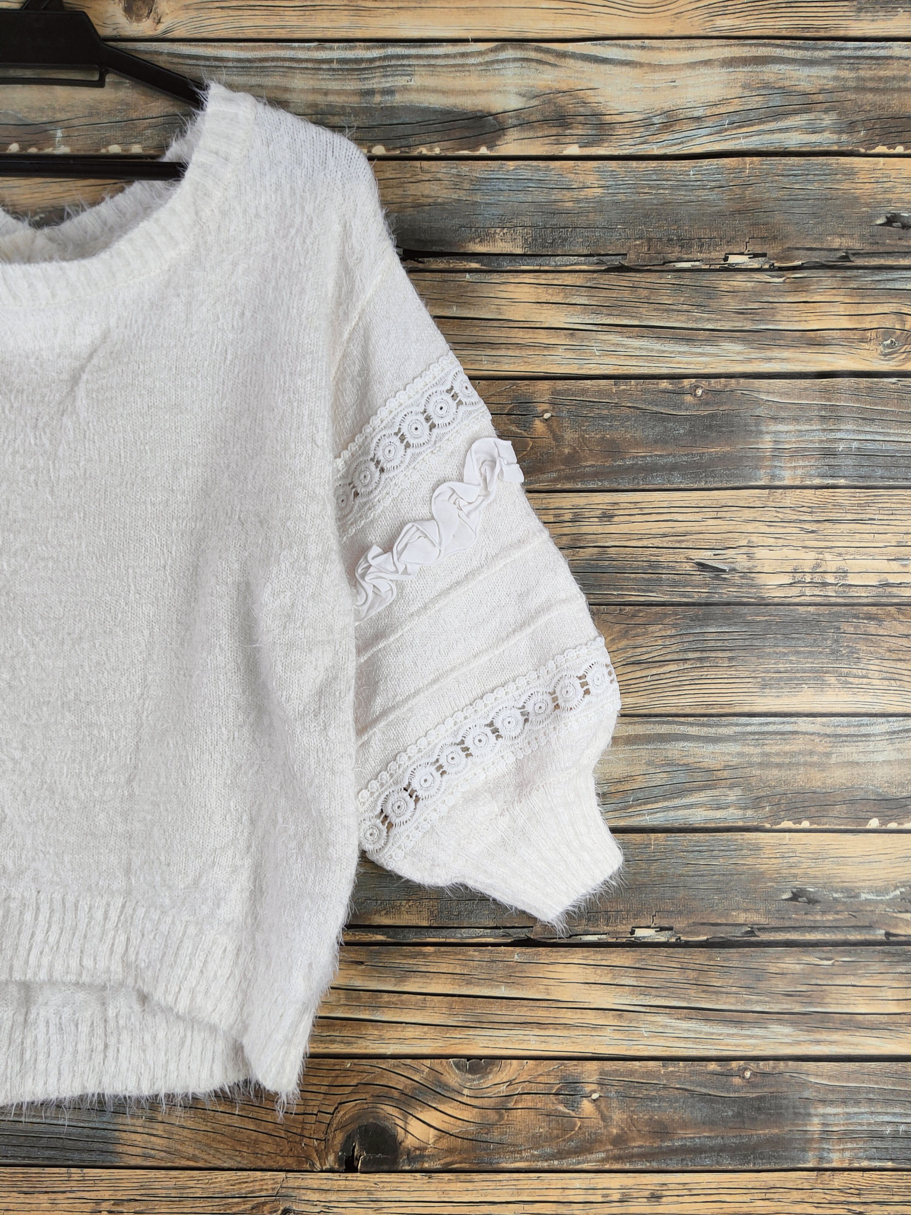 Japanese Brand DL Lilou de Chouchou Cream Fur Mohair Knitwear #46-520 Size M / US 6-8 / IT 42-44 - 6 Thumbnail