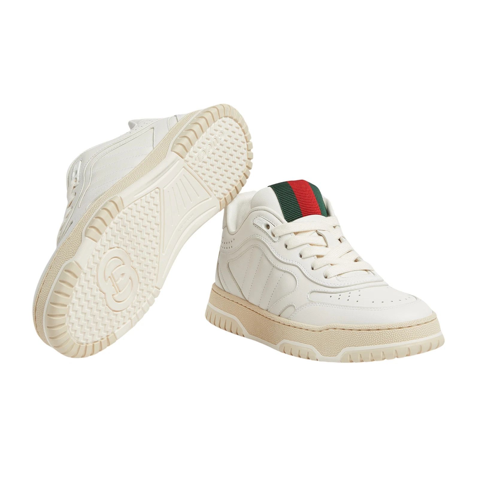 Gucci Re-Web Women's White Leather Sneakers New