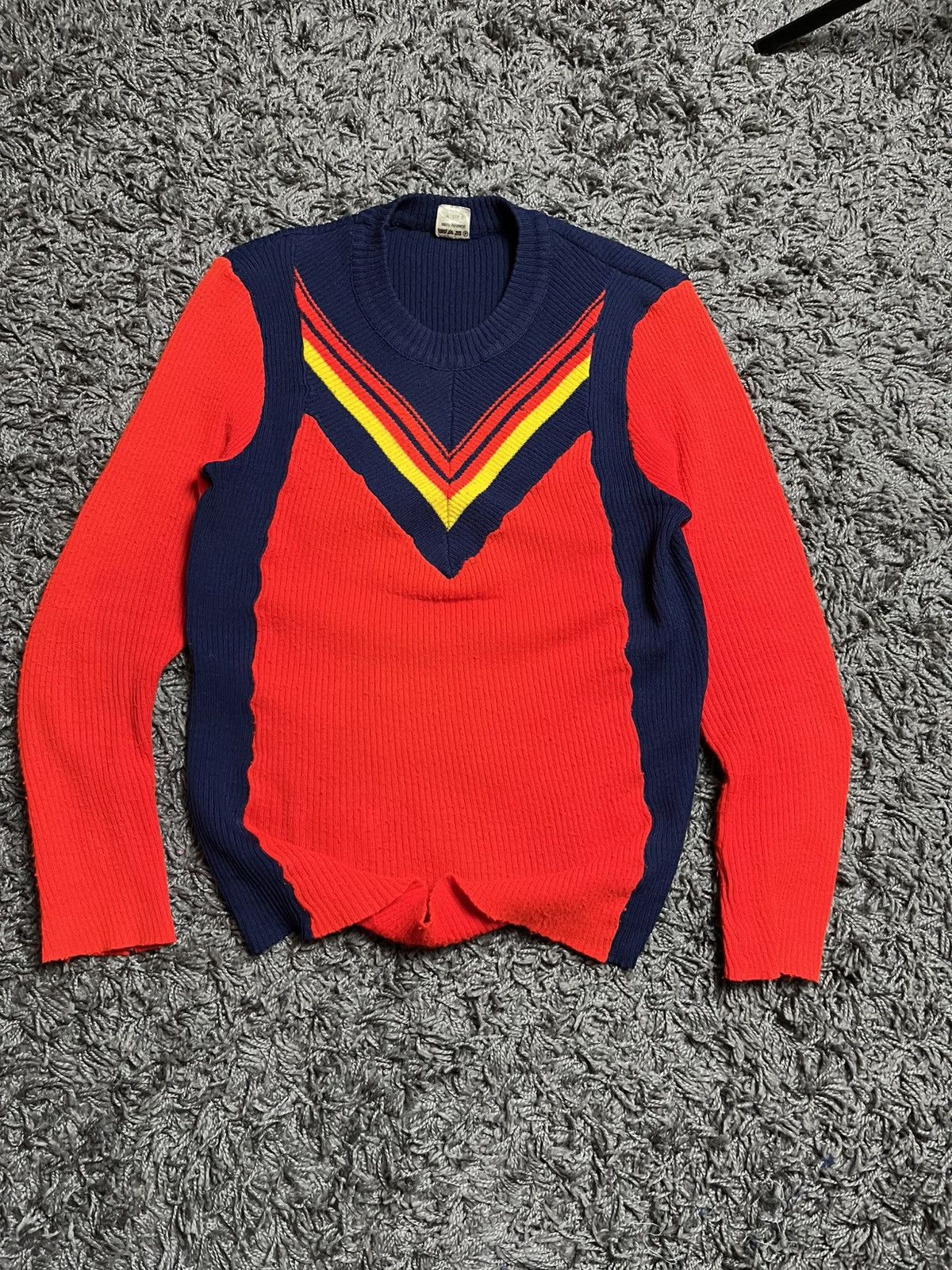 Vintage 70s Vintage West Germany Knit Training Sweater - Pattern Size US M / EU 48-50 / 2 - 2 Thumbnail