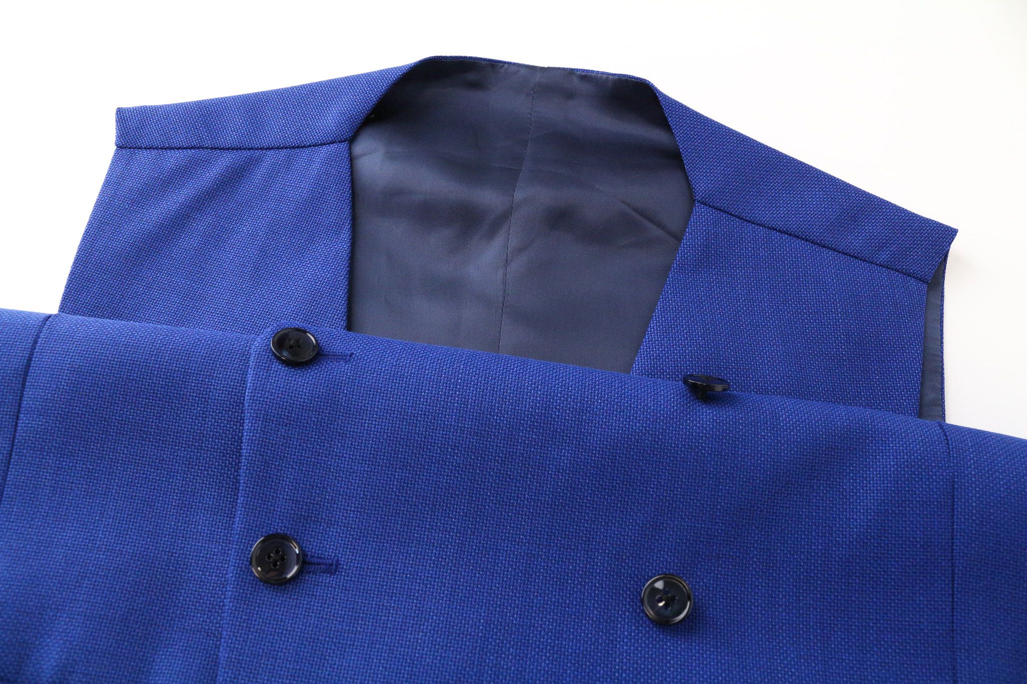 Suitsupply FERRARA UK38R Blue Slim Wool Melange Waistcoat 75646 Size 38R - 3 Thumbnail