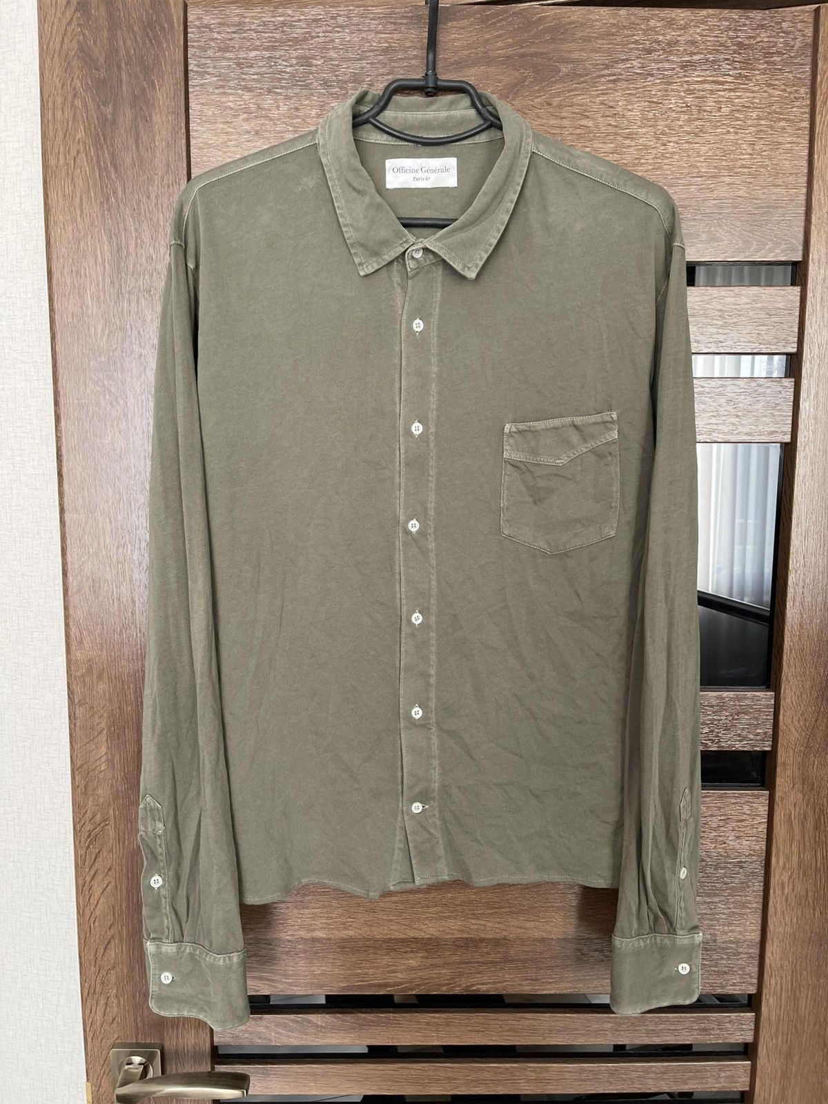Officine Generale Officine Generale Paris Jersey Shirt Button Up Size US XL / EU 56 / 4 - 1 Thumbnail